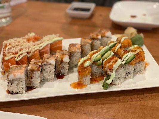 Top to bottom. Flamingo roll/Tiger roll/Bahama roll.