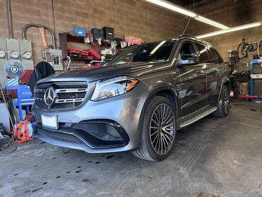 Mercedes-Benz GLS63 AMG for brakes and other services. Reach out if you're looking for brakes for your AMG!