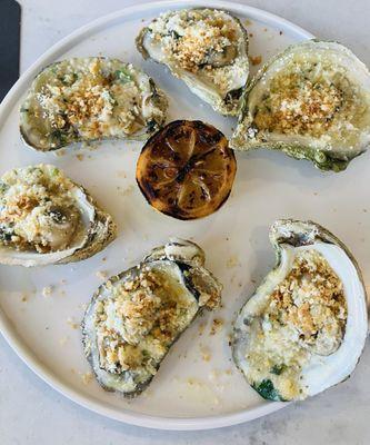 Grilled oysters