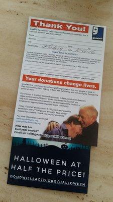 Make sure to grab a donation receipt!