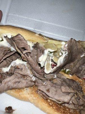 "steak" hoagie. that's lunch meat.