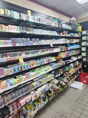 Check out our wall of vapes, and new tobacco products!