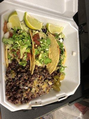 3 Taco Combo with Spanish rice