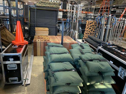 Grip Equipment waiting to be picked up.