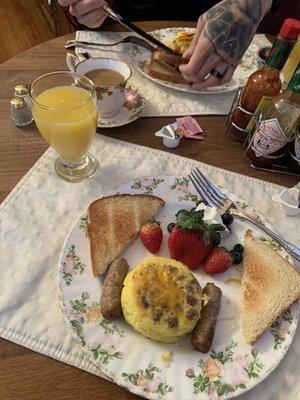 Breakfast on the first morning