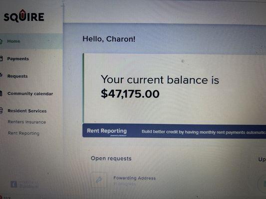 Amount owed as well as tickets in progress although I moved out over 2 years ago