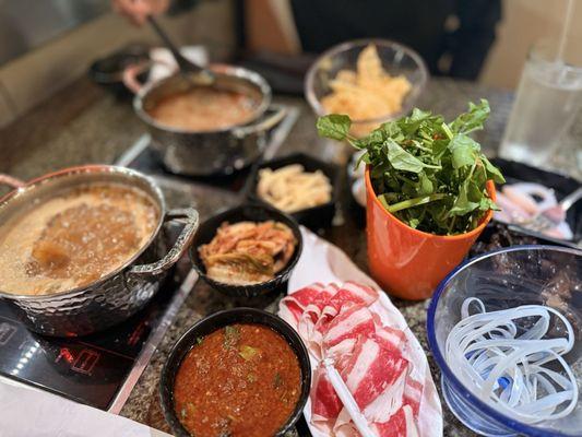 Beef bone with a side of spice sauce.