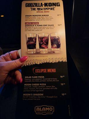 Godzilla - Kong menu