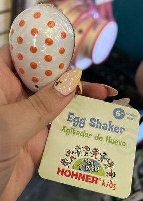 Hohner Kids Tactile Single Egg Shaker~Mirarose's first instrument! Great sensory play for her, she loves to shake & carry! A perfect gift!