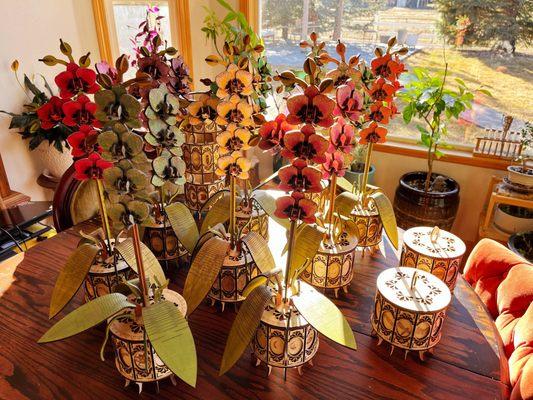Each of these wooden gift boxes tells its own story, with an elegant 3D orchid lid that is removable for a touch of unexpected whimsy.
