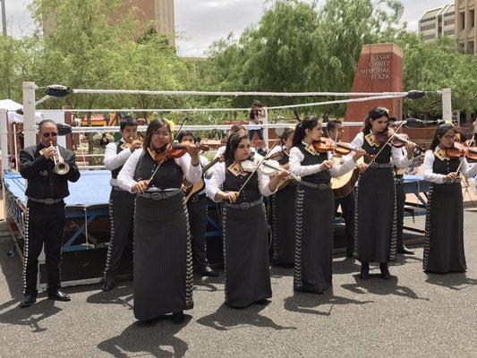 Mariachis. And yes that's a Lucha Libre wrestling ring in the background