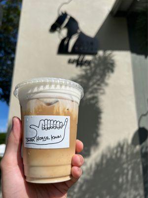 Iced Vanilla Latte (w/ mac nut milk and added haupia foam)