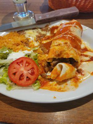 Chimichanga with sides.