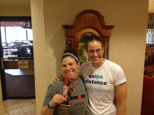 Coach Casey and Sara K, Ironman Wisconsin 2013 finisher.