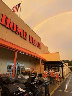 The double rainbow was a great sight over this Home Depot in this evening!