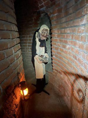 Exploring underground passage ways of the historic Mission Inn.
