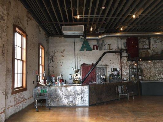 Coffee roasting in the building