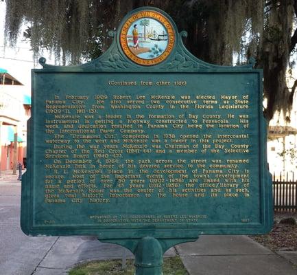 Robert Lee McKenzie's Home and Office Historical Marker