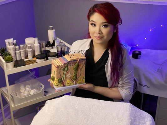 Tina, our Founder, Esthetician and makeup artist.