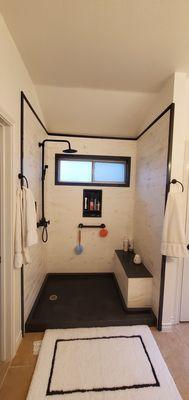 This is the after picture of the beautiful shower that we just completed in stone oak, San Antonio.