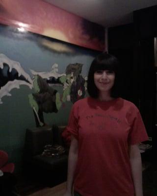 Awesome mural and new haircut :)