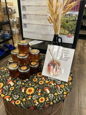 Locally produced honey.