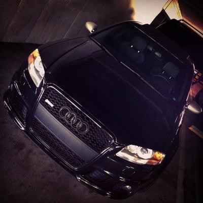 Gloss black vinyl wrapped grill trim! Boom.