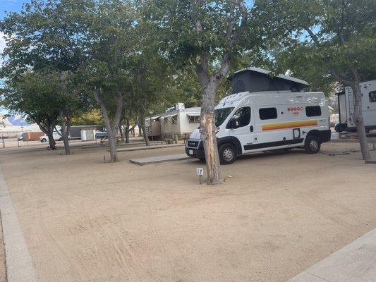 Spaces are well kept sign posted and plenty of space. Tables are clean. Well kept park.