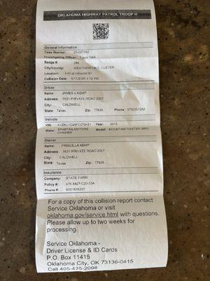 Date of occurrence and still no settlement