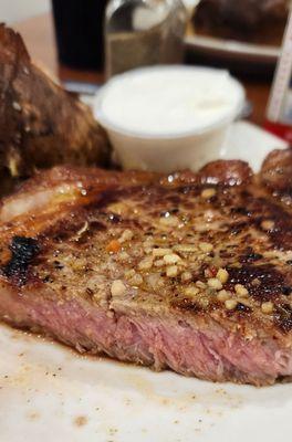 The ribeye was cooked perfectly!