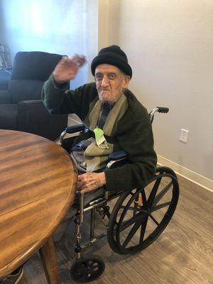 Another satisfied customer salutes Uncle Sam's for a job well done.