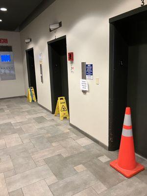 All elevators are broken
no handicap access