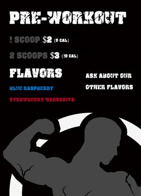 Pre-Workout Menu Board