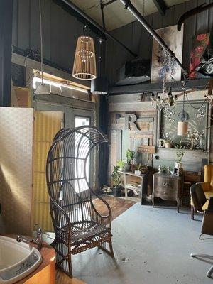 Everything in the salon also will be for sale I custom refurnish furniture