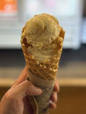 Two scoops in a cone