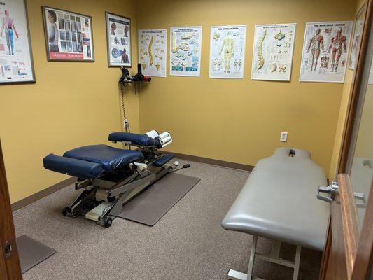 One of Clinton Chiropractic Clinic's adjustment rooms.
