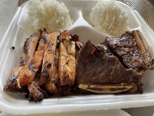 Both chicken and beef were both savory with a hint of sweetness.
