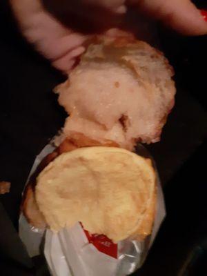 I got overcharged they screwed up my order so bad I literally got a croissant with a piece of egg on it. sausage egg and cheese sandwich