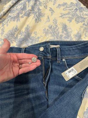 Button fell off when removing them from package. Never tried on or worn.