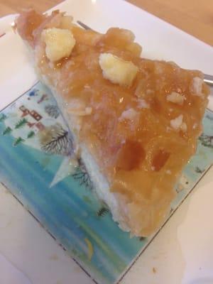 Custard desert sold in the window display was really wonderful.