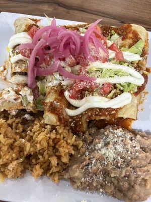Enchiladas with meat