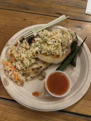 Zucchini/cheese and Revuelta pupusa.