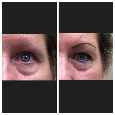 Before and After Eyeliner and Eyebrows