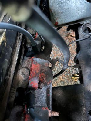 Unseated manifold bolt - post manifold repair.