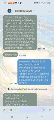 Rude and Unprofessional Sales Rep Andy Wunder