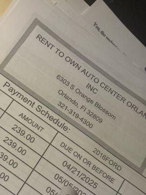 Payment requirements