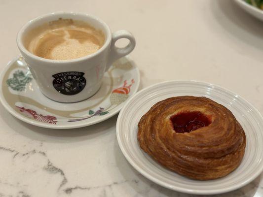 Latte and pastry