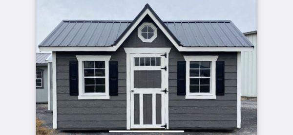 10x16' A series Victorian style roof storage building