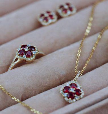 Ruby and Diamond Jewelry. Perfect for July birthday gifting.
