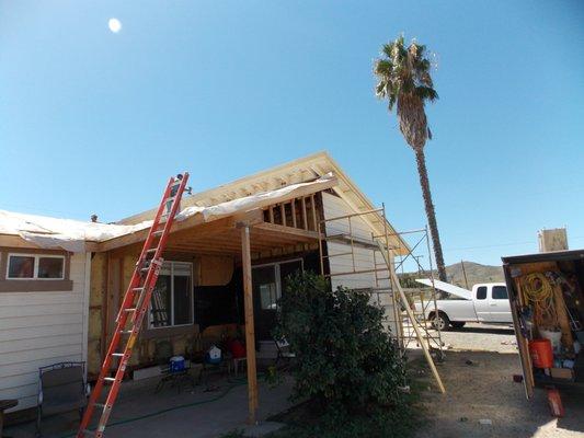 A work in progress...addition before it was closed up.